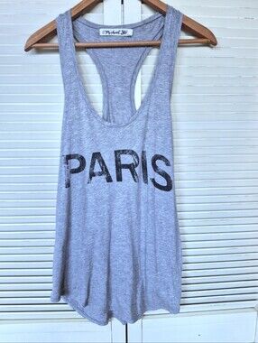 Michael Stars Paris Gray 100% Cotton Racerback Tank Top One Size OS